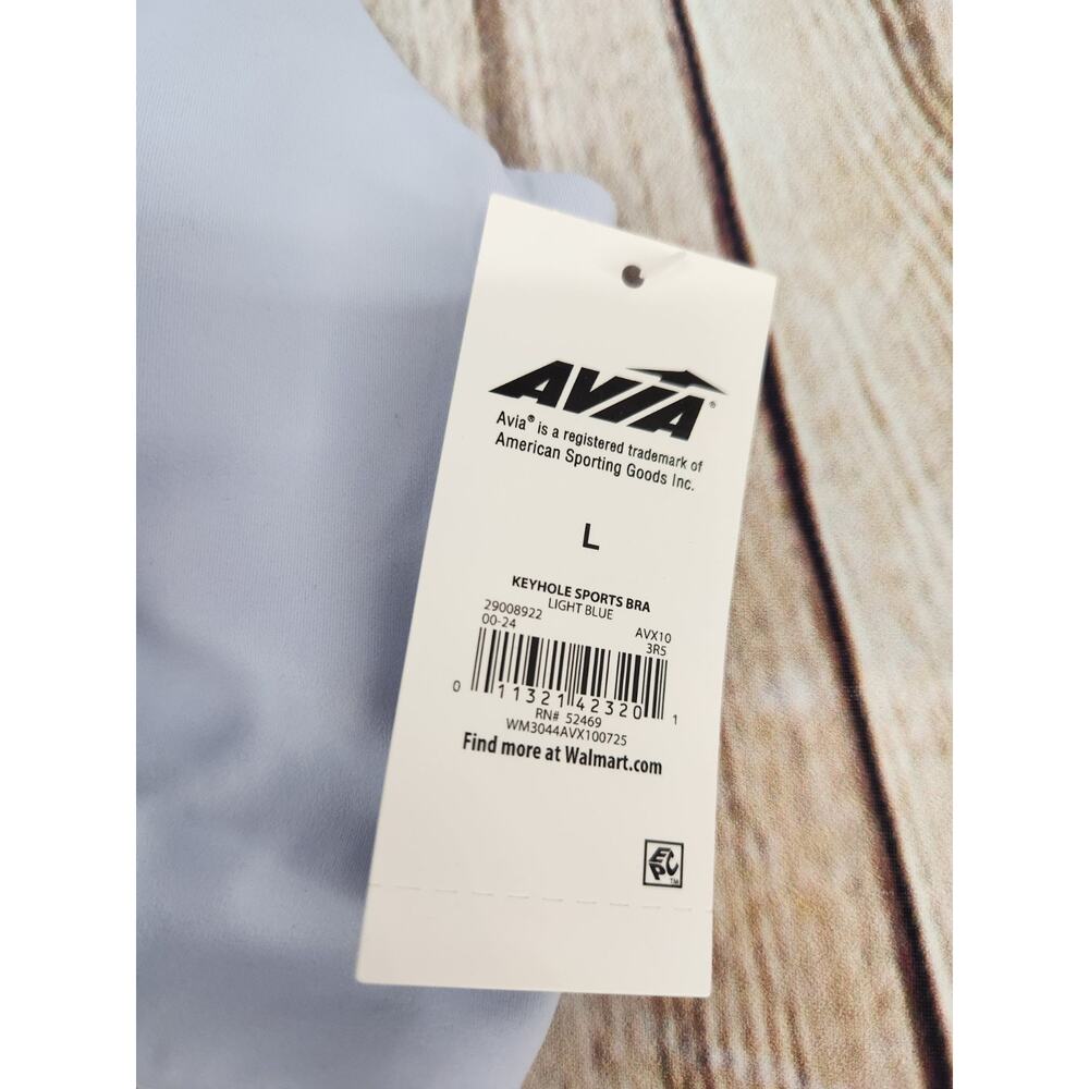 Avia Sports Bra Size Large NEW Blue Lightly Padded - Picture 2 of 5